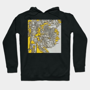 Yellow ans grey abstract Hoodie